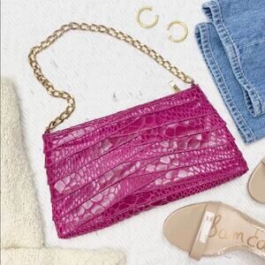 Inge Christopher Fuchsia Snakeskin Bag